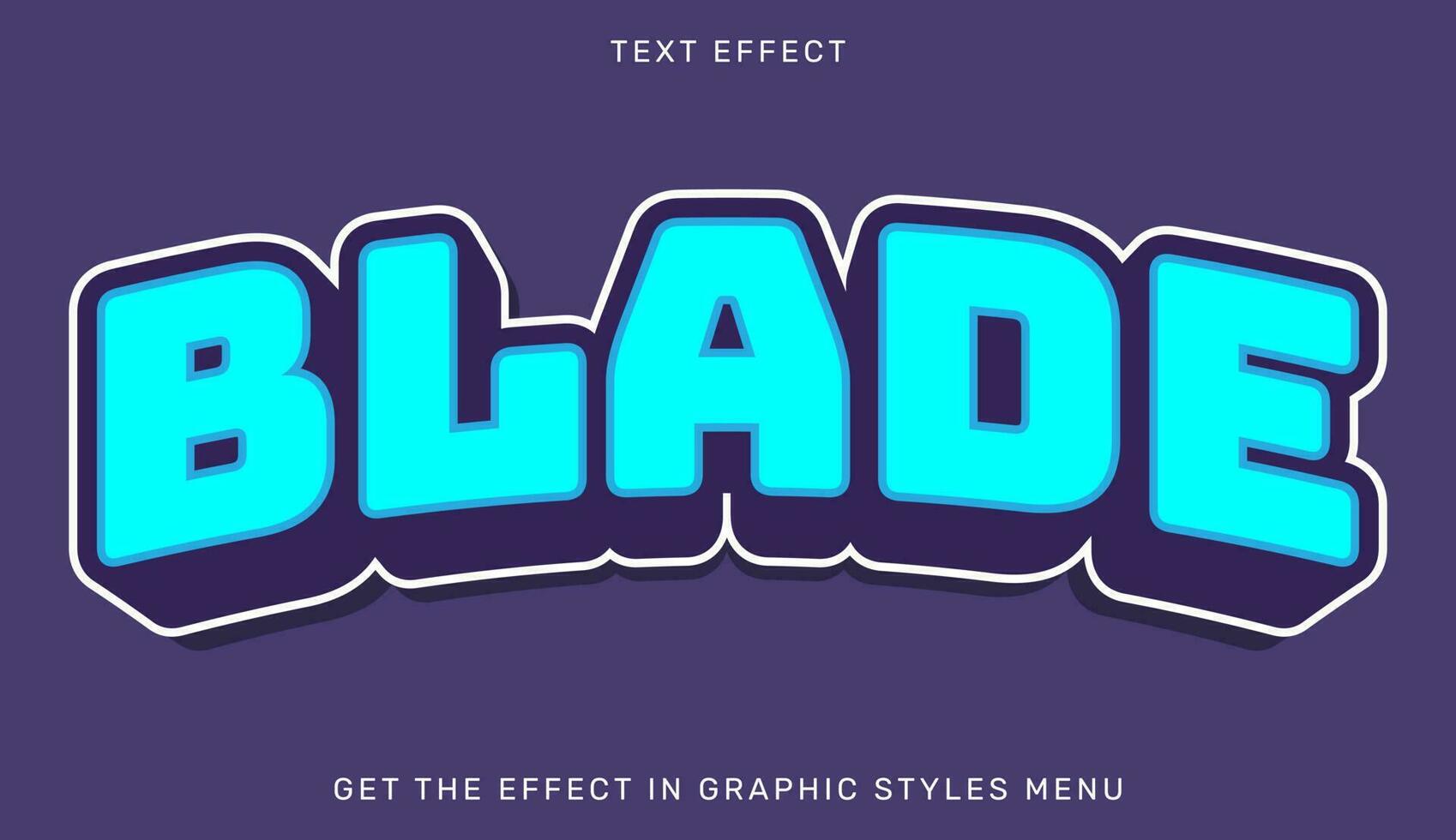 Editable blade text effect in 3d style vector