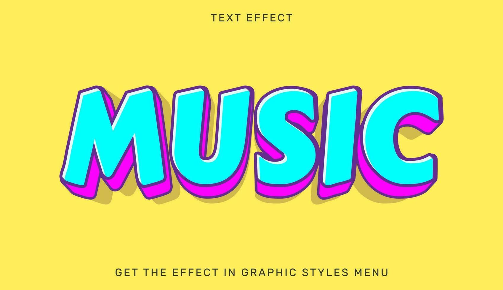 vector ilustración de música texto efecto