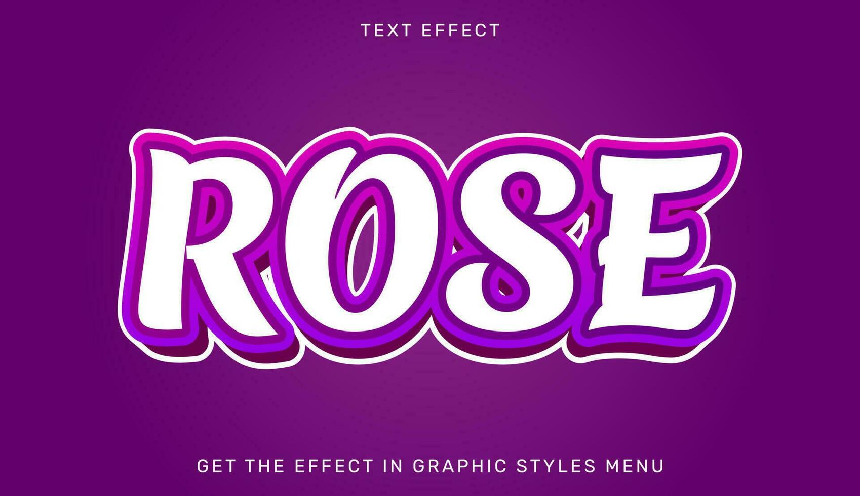 Rose 3d editable text effect template vector