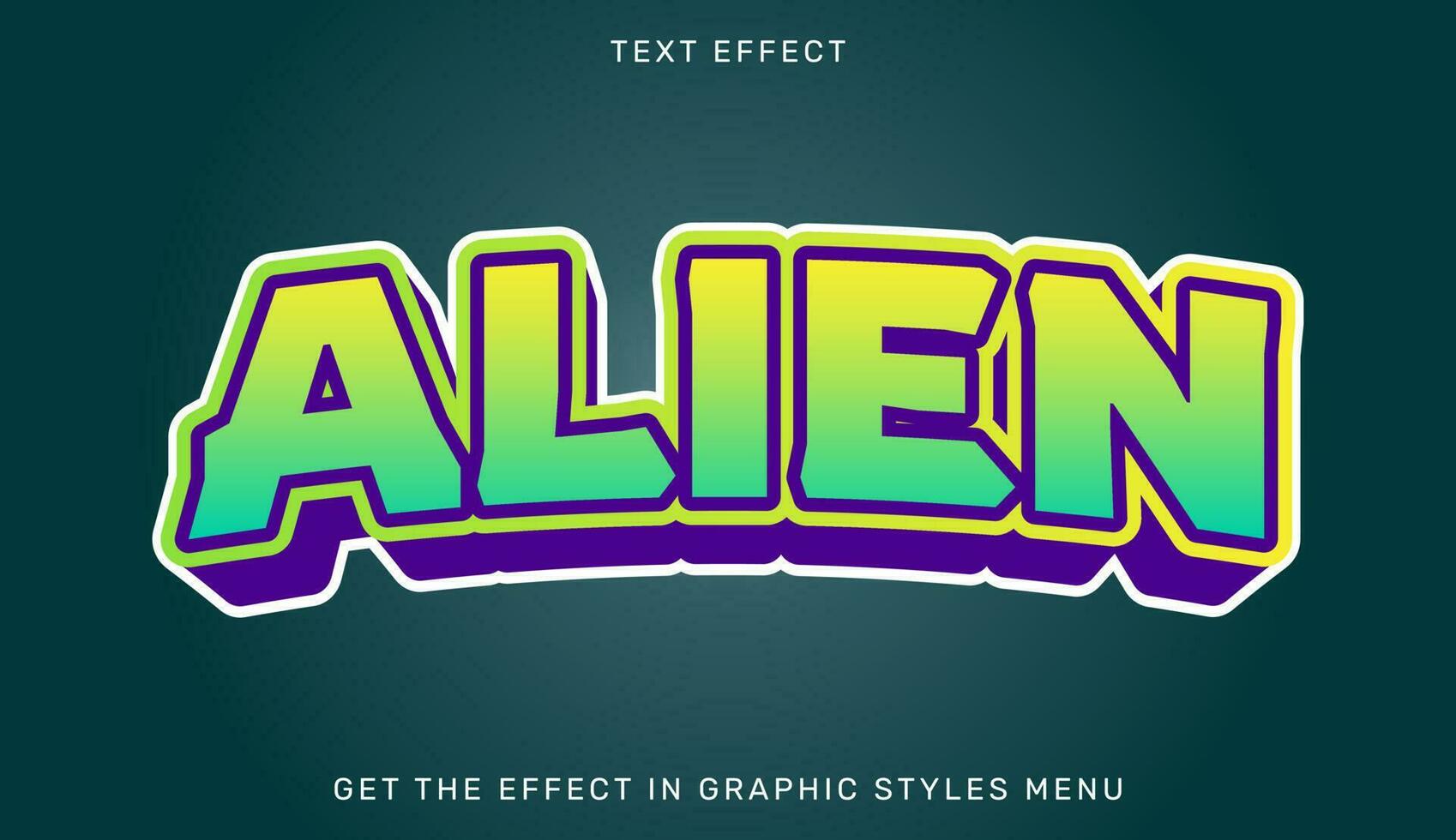 Alien 3d editable text effect template vector