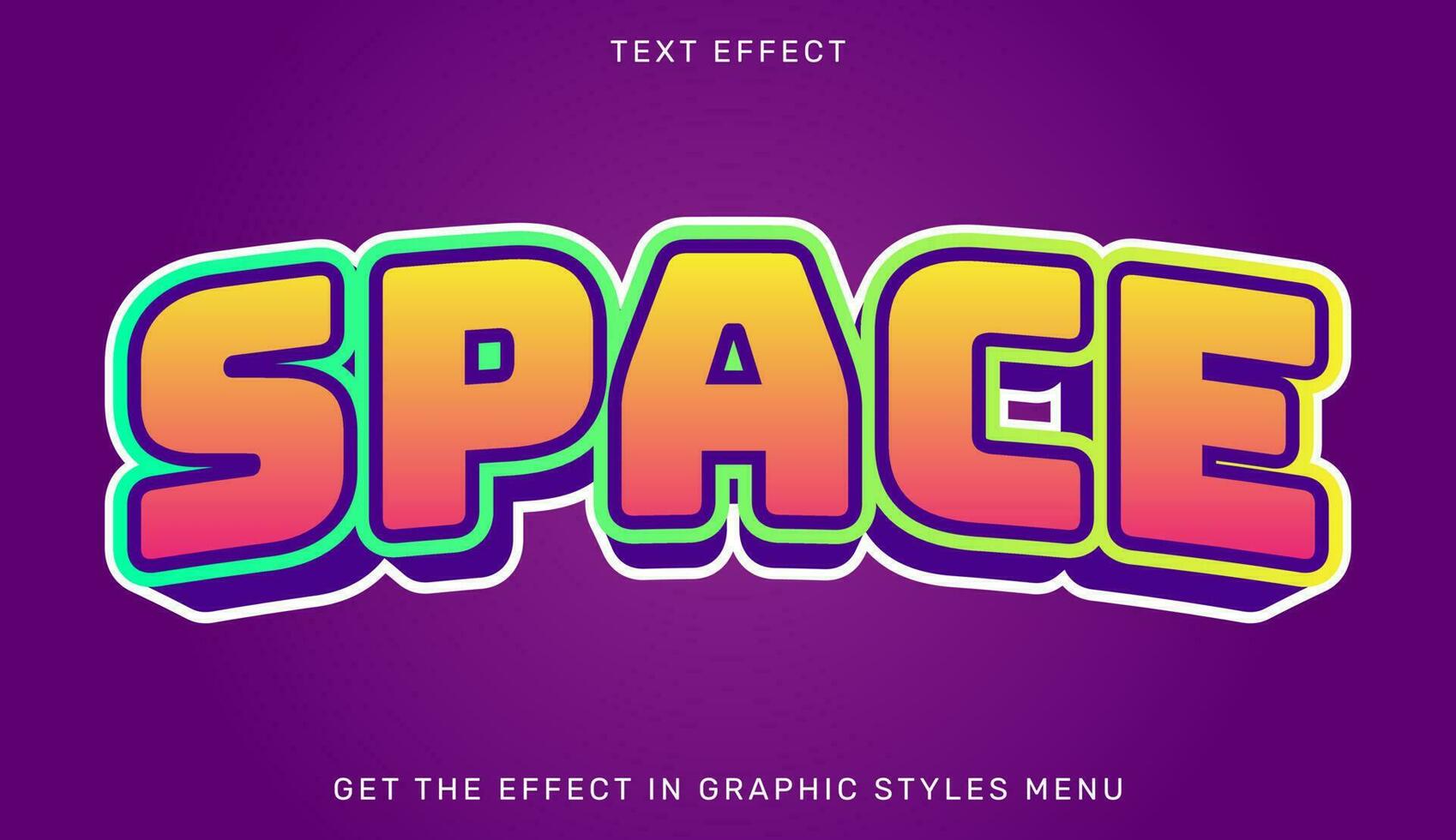 Space 3d editable text effect template vector