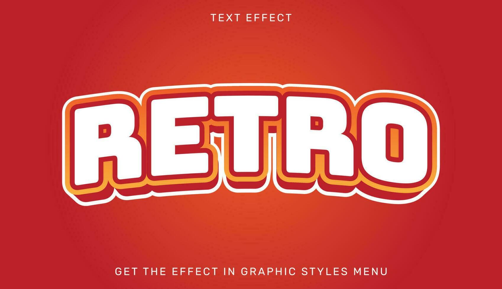 Retro 3d editable text effect template vector