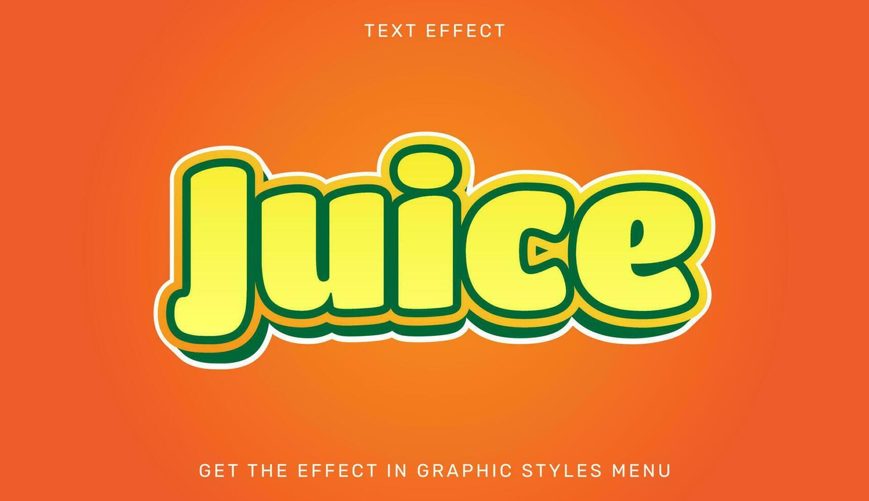 Juice 3d editable text effect template vector