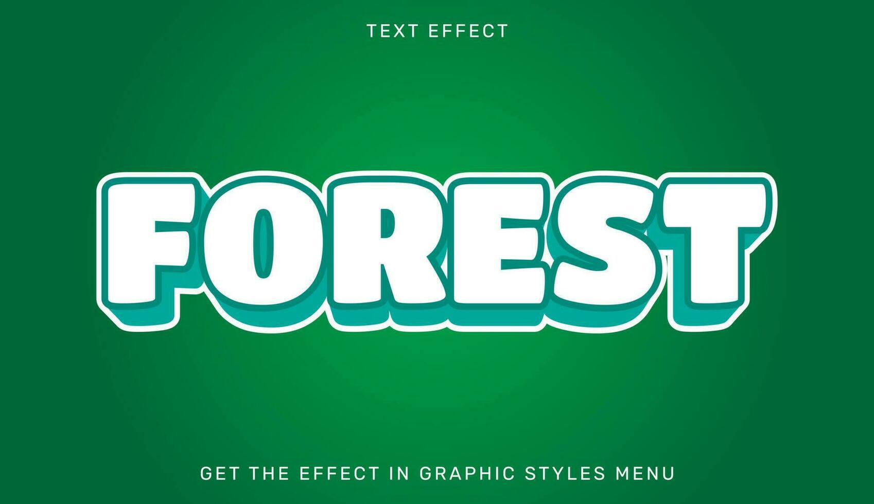 Forest editable text effect in 3d style vector