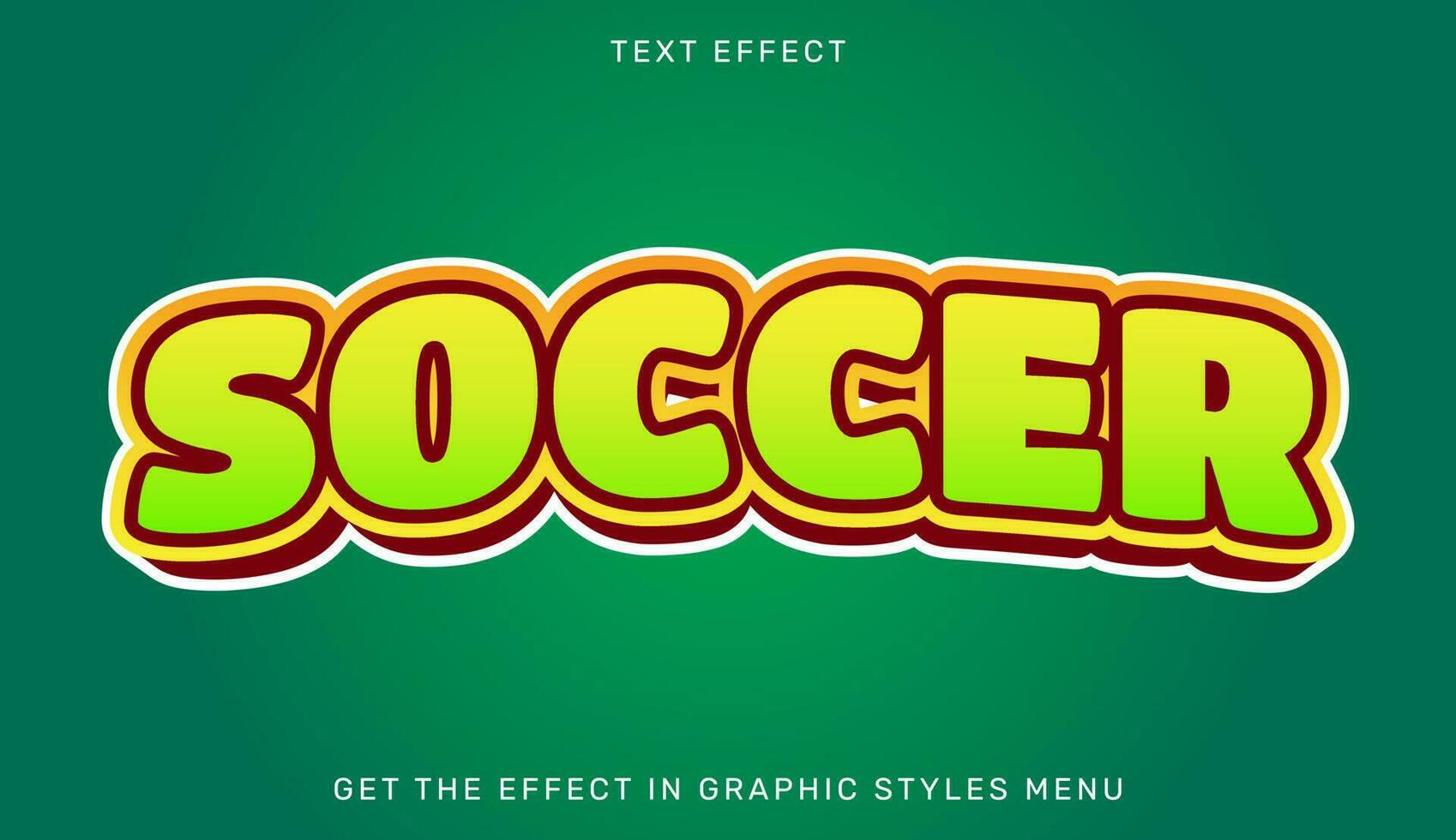 Soccer editable text effect in 3d style vector