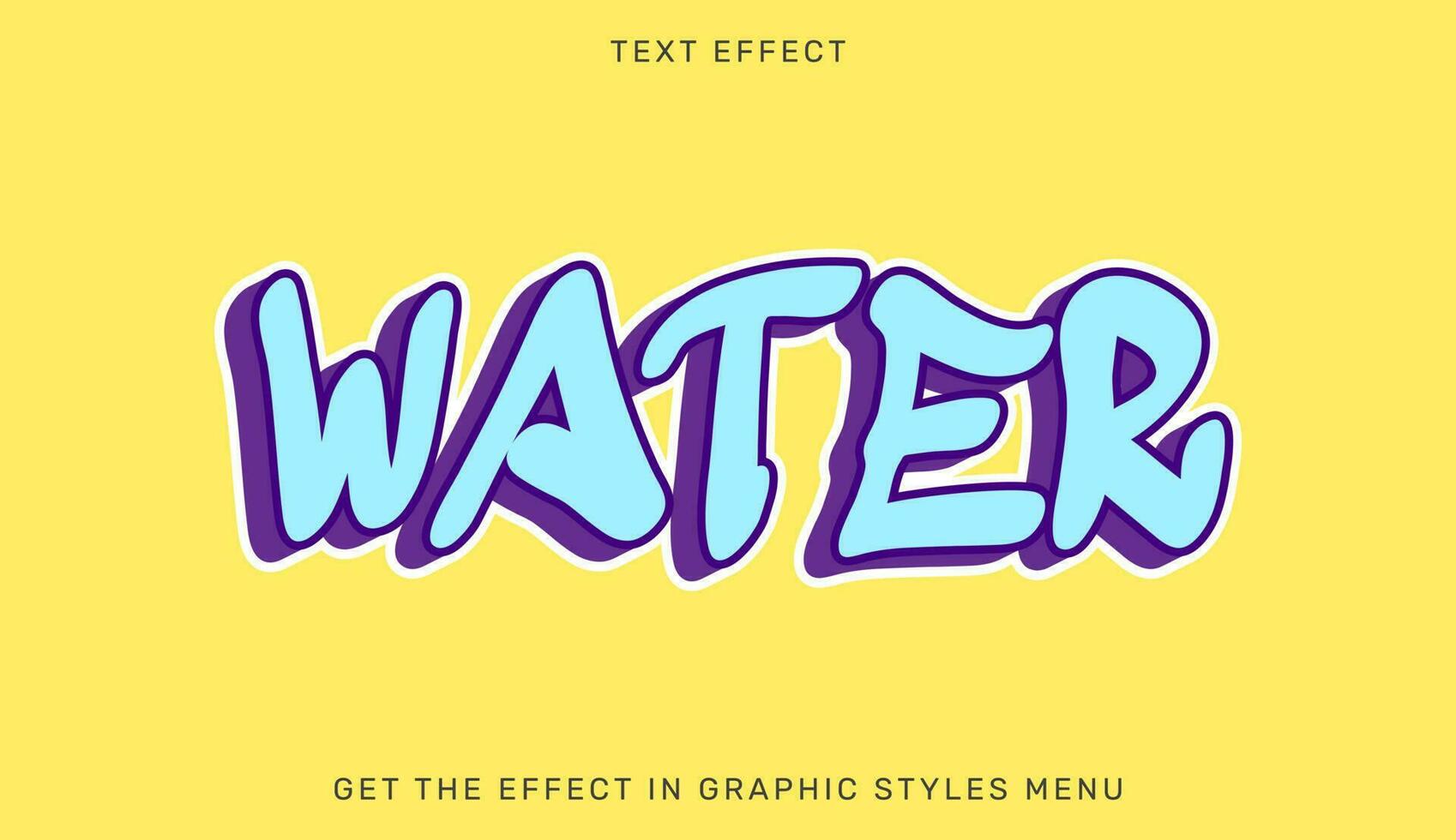 Water editable text effect in 3d style vector