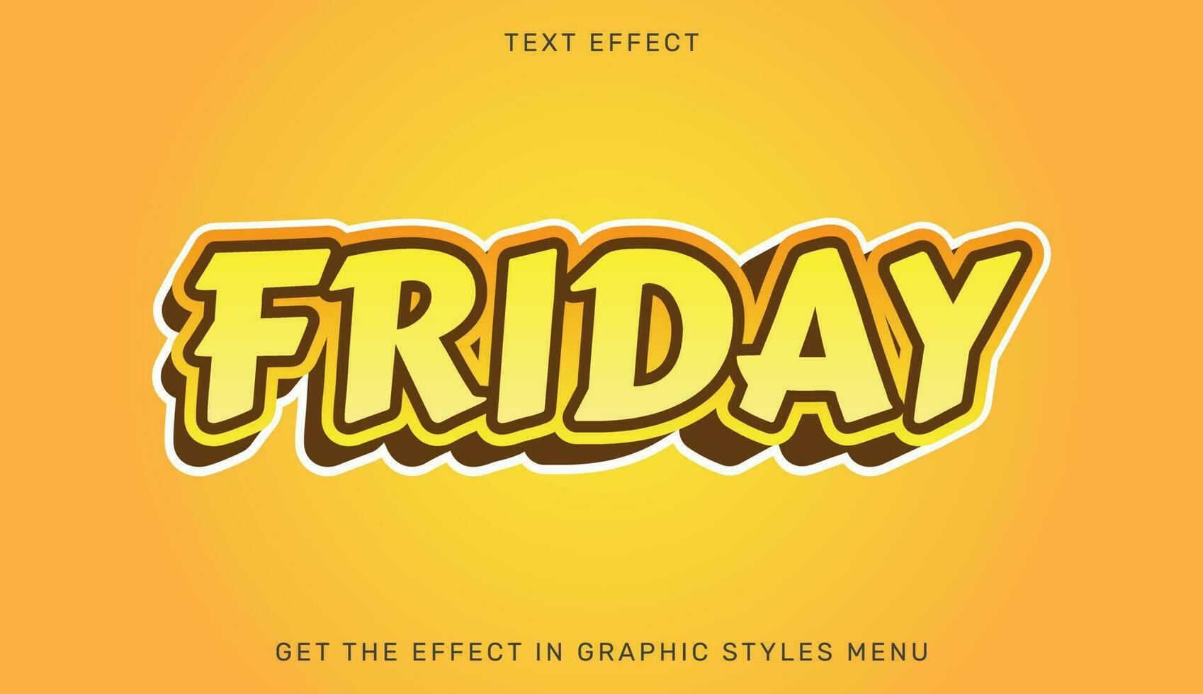 viernes editable texto efecto en 3d estilo vector