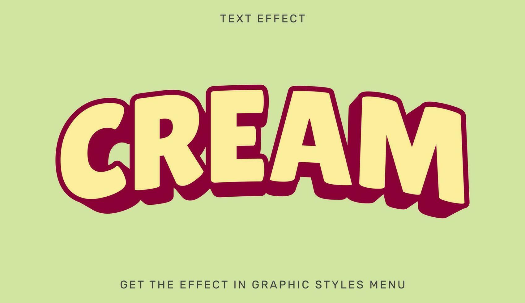 Cream editable text effect template vector