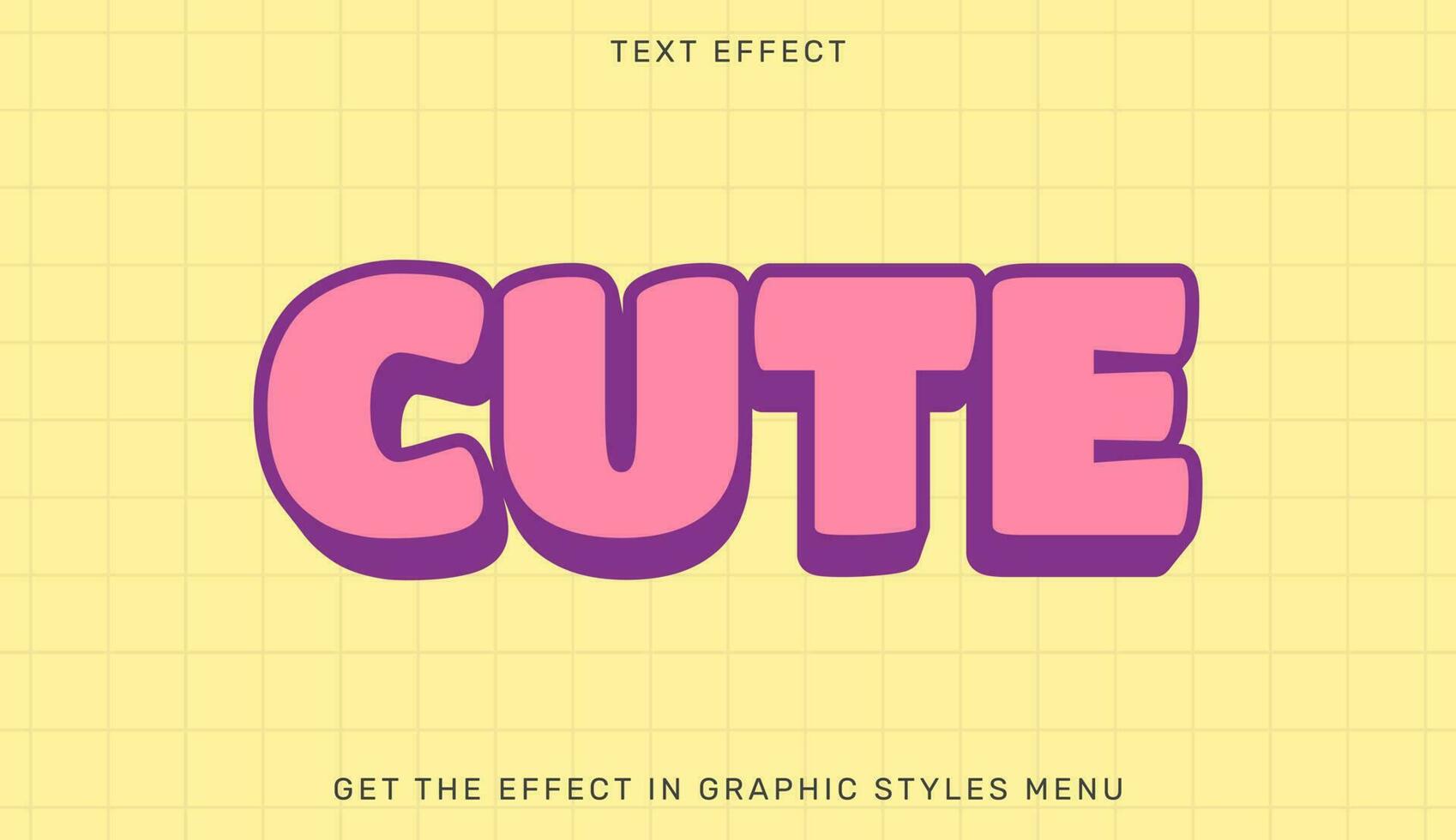 Cute editable text effect template vector