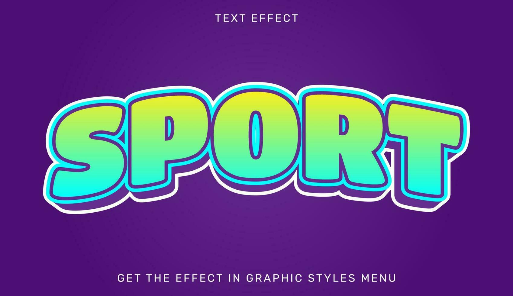 deporte editable texto efecto modelo en 3d estilo vector