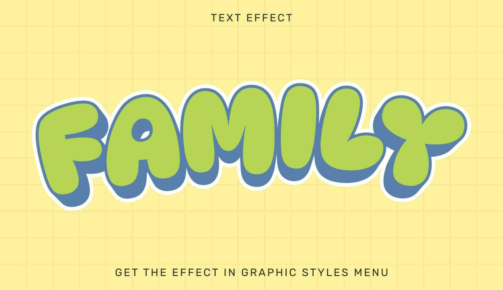 familia editable texto efecto modelo vector