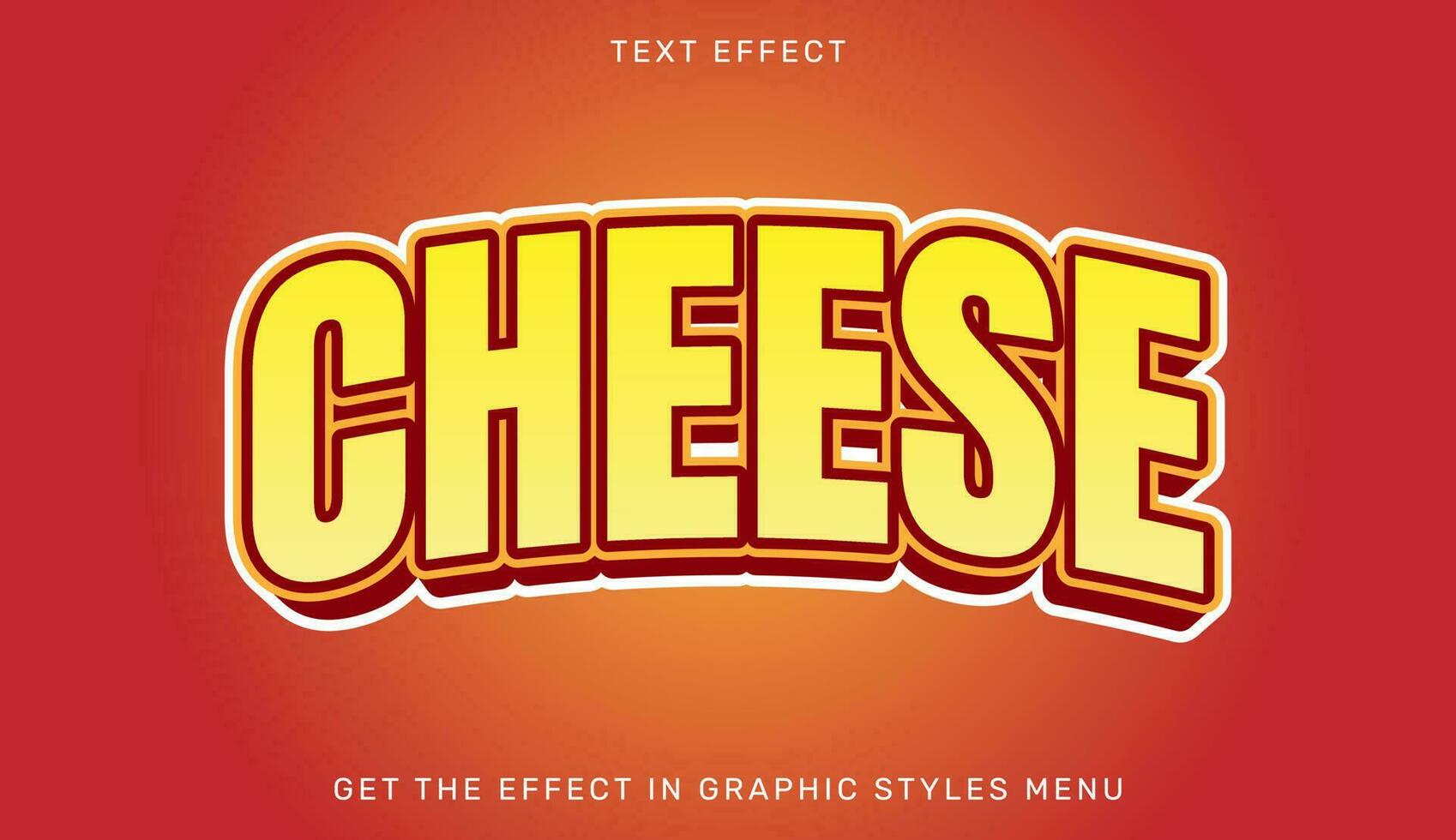 plantilla de efecto de texto editable de queso vector