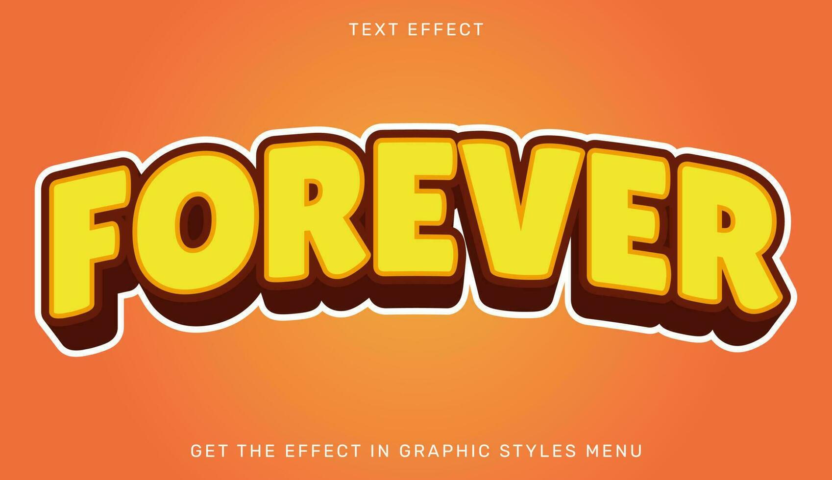 Forever text effect template in 3d style vector