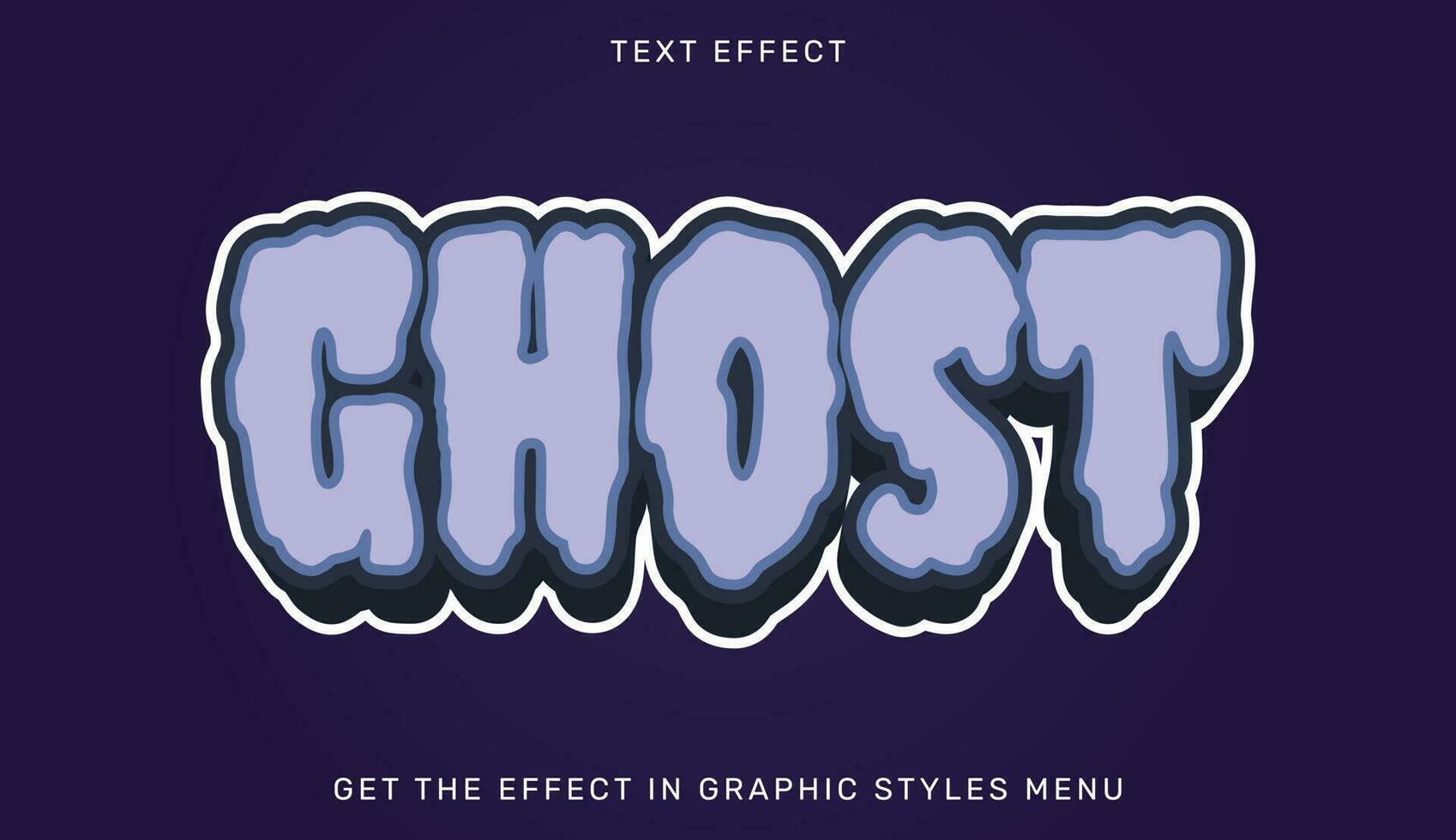 Ghost text effect template in 3d style vector