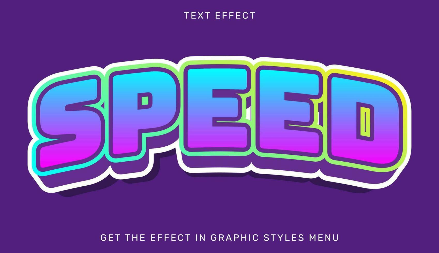 Editable speed text effect in 3d style vector