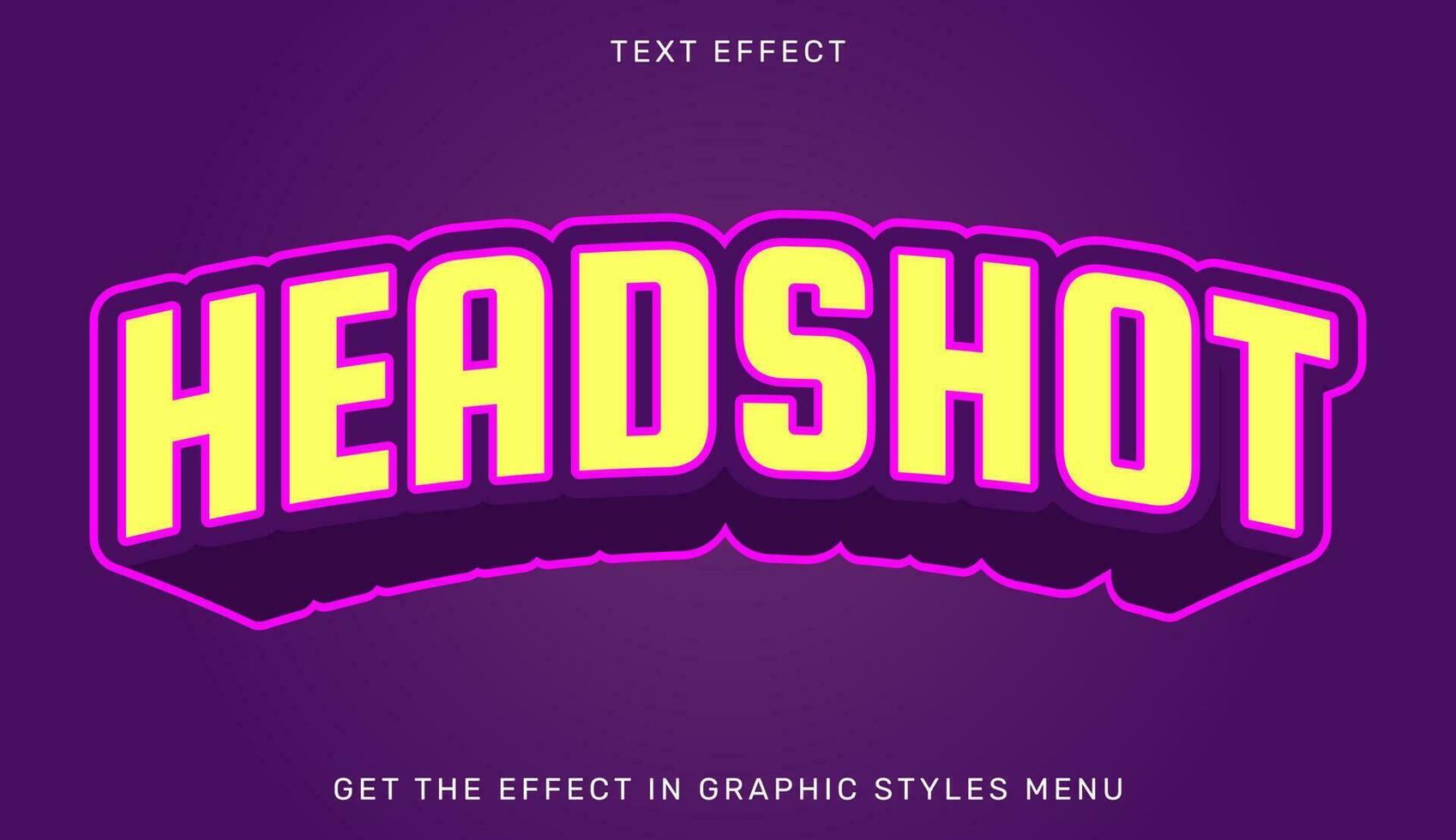 Headshot text effect in 3d style vector