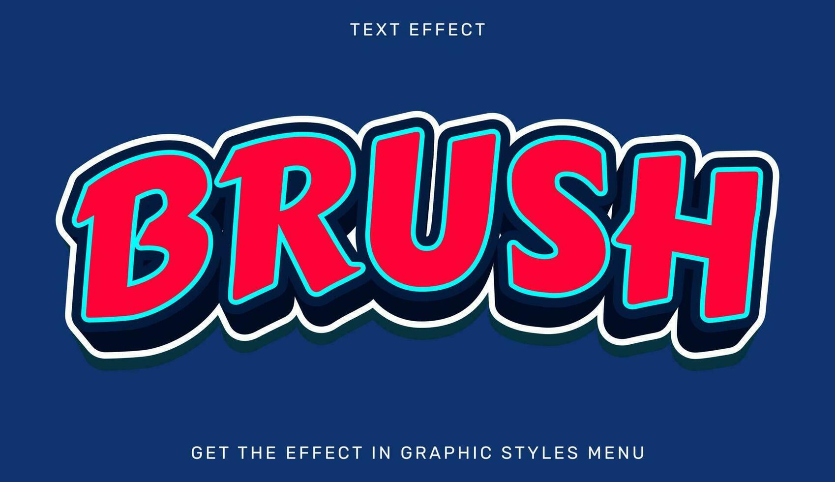 Brush text effect template in 3d style 23565343 Vector Art at Vecteezy