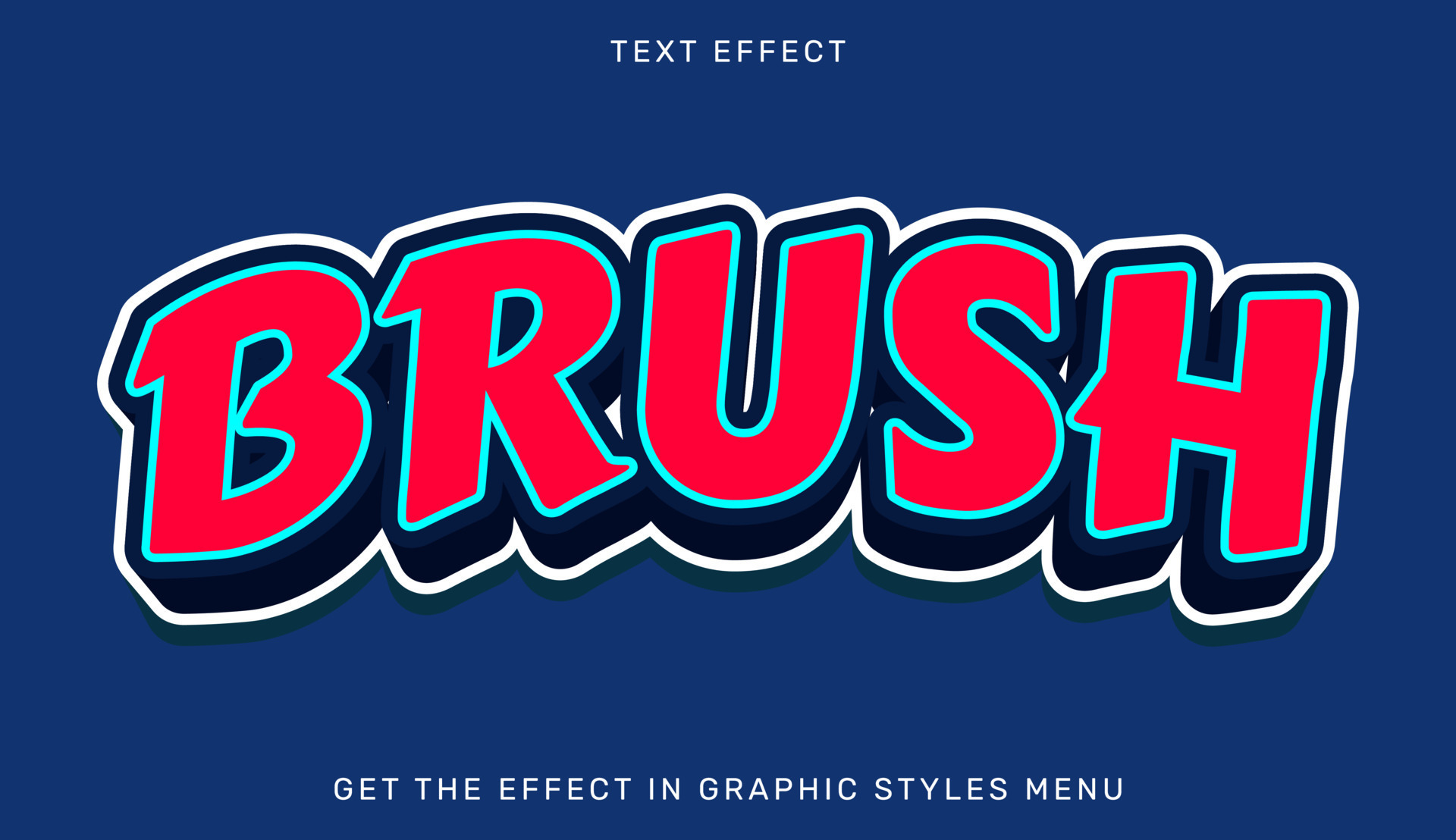 Brush text effect template in 3d style 23565343 Vector Art at Vecteezy