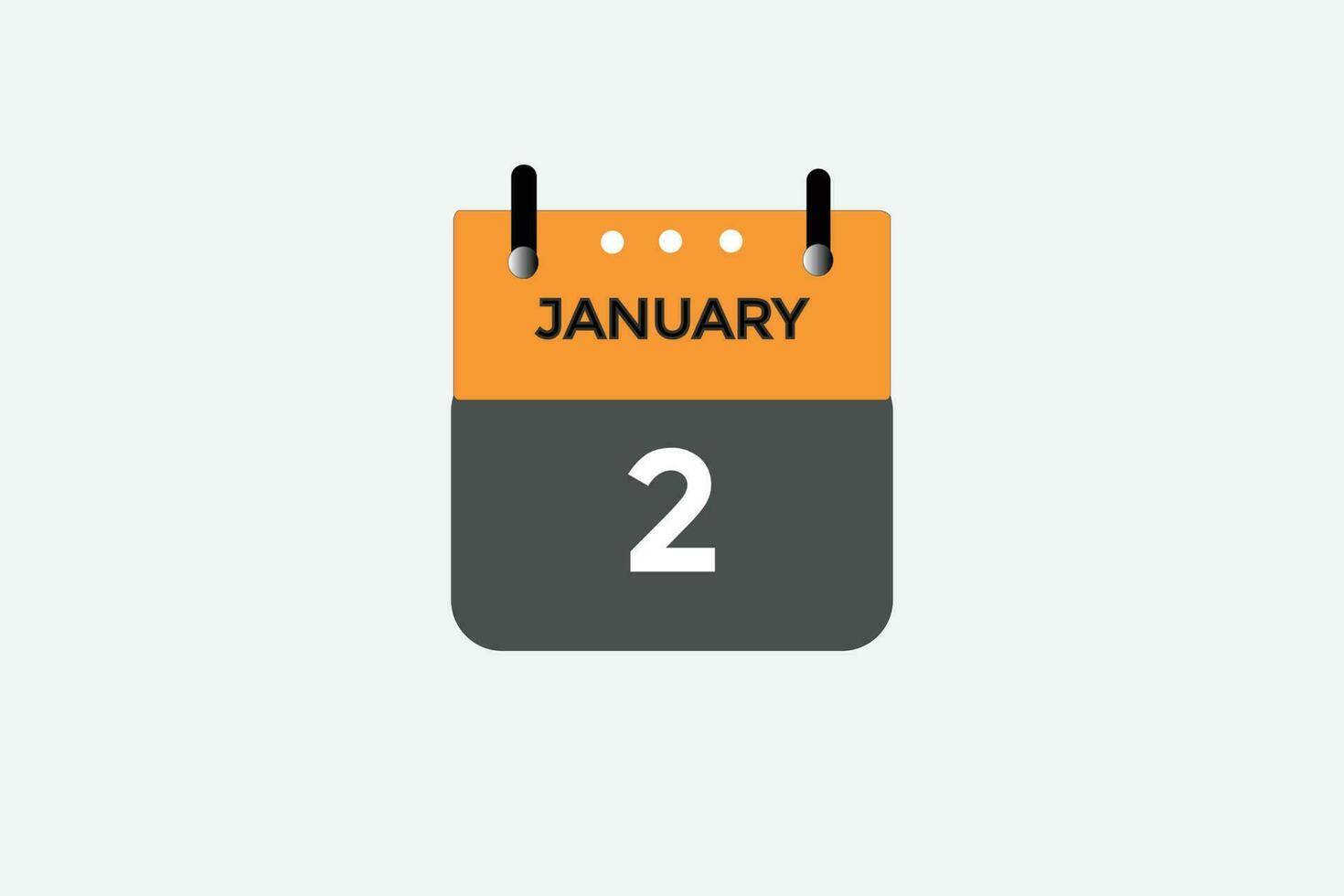 january 2 calendar date reminder,calendar 2 january date template vector