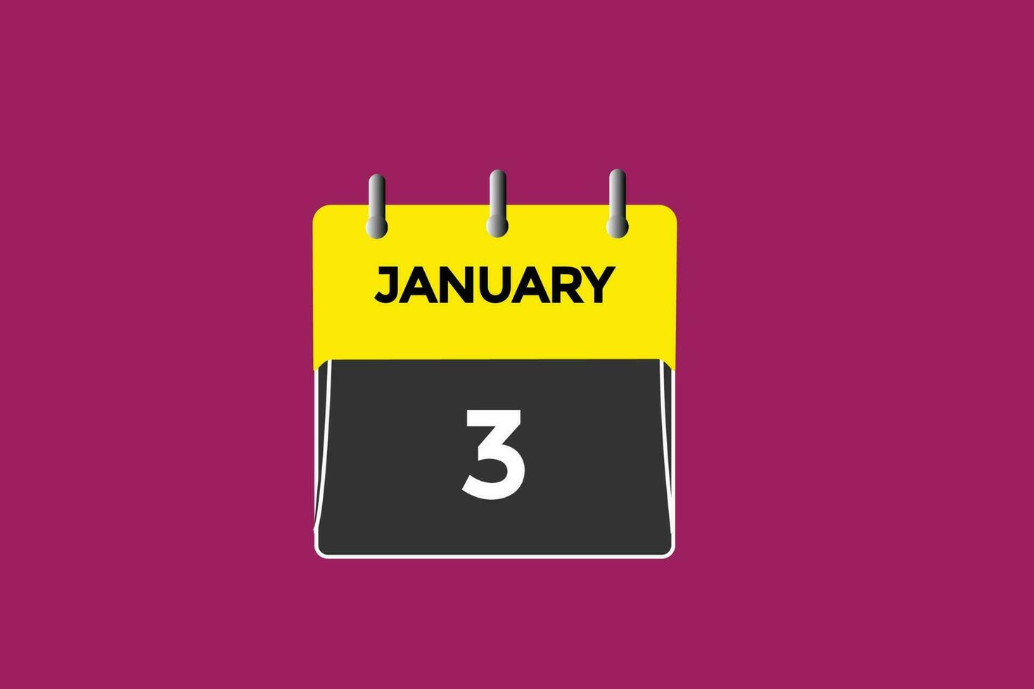 january 3 calendar date reminder,calendar 3 january date template vector