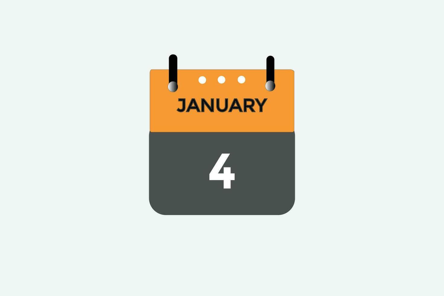 january 4 calendar date reminder,calendar 4 january date template vector