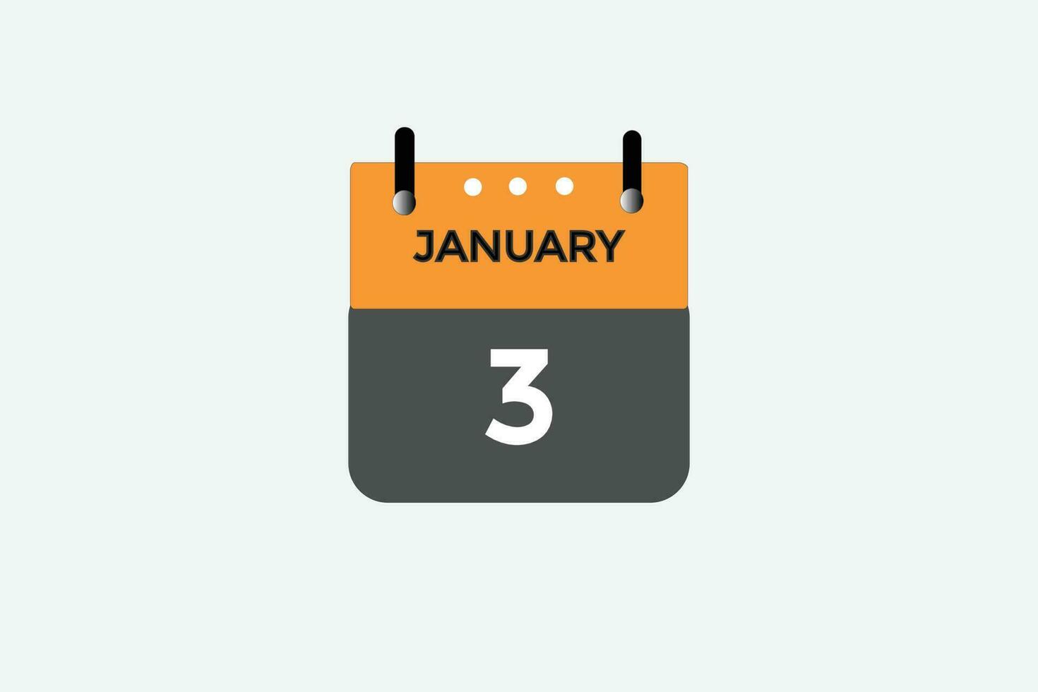 january 3 calendar date reminder,calendar 3 january date template vector