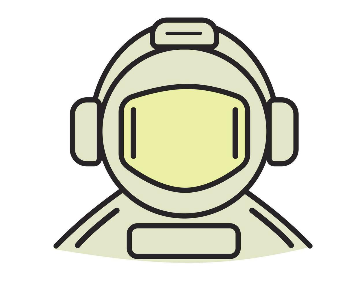 Icon of the head of an astronaut in a spacesuit. Vector isolated flat sticker.