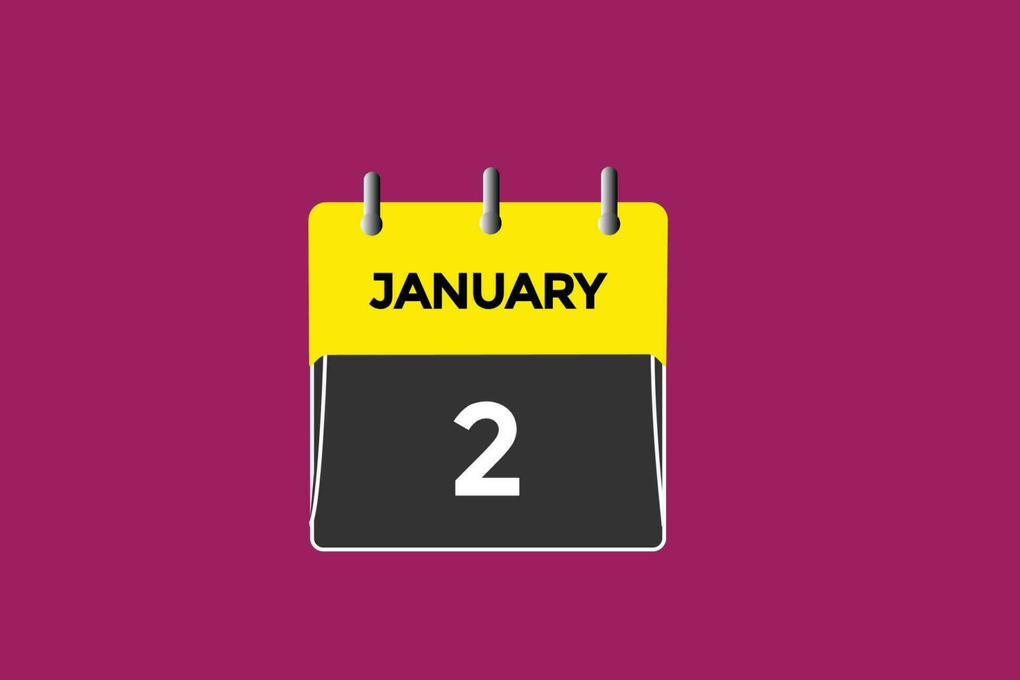 january 2 calendar date reminder,calendar 2 january date template vector