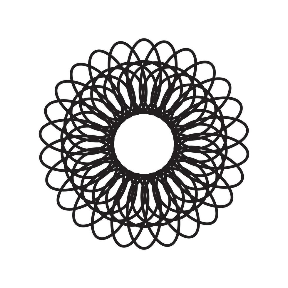 Circle radial motif icon vector