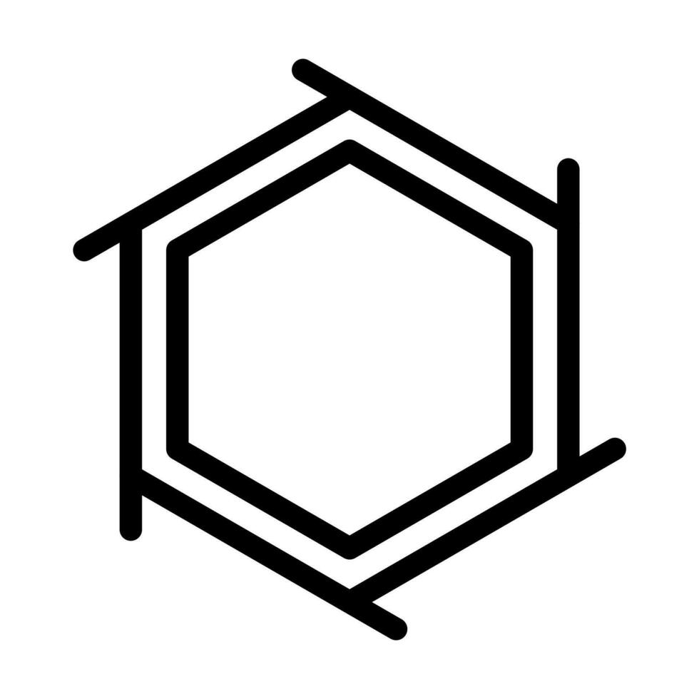 Hexagon lineart icon vector