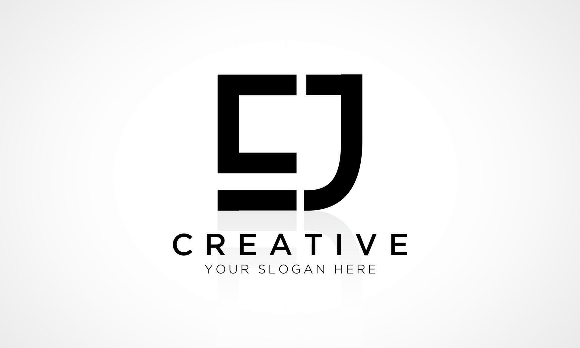 Alphabet Letter Ej Logo Design With Glossy Reflection Vector Icon ...