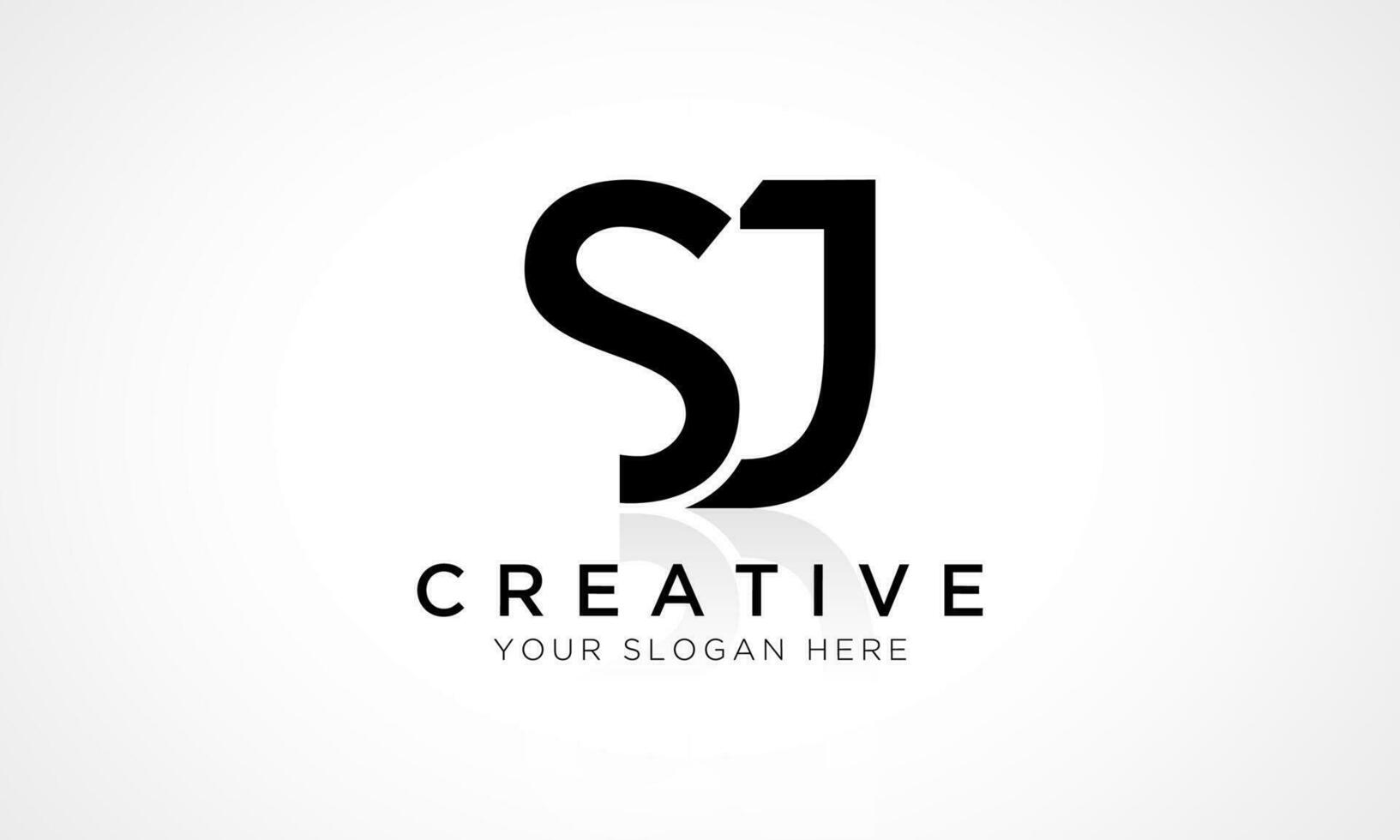Alphabet Letter Sj Logo Design With Glossy Reflection Vector Icon Illustration. Initial Letter Sj Logo Design Vector For Business Company. Elegant Minimal Letter Symbol.