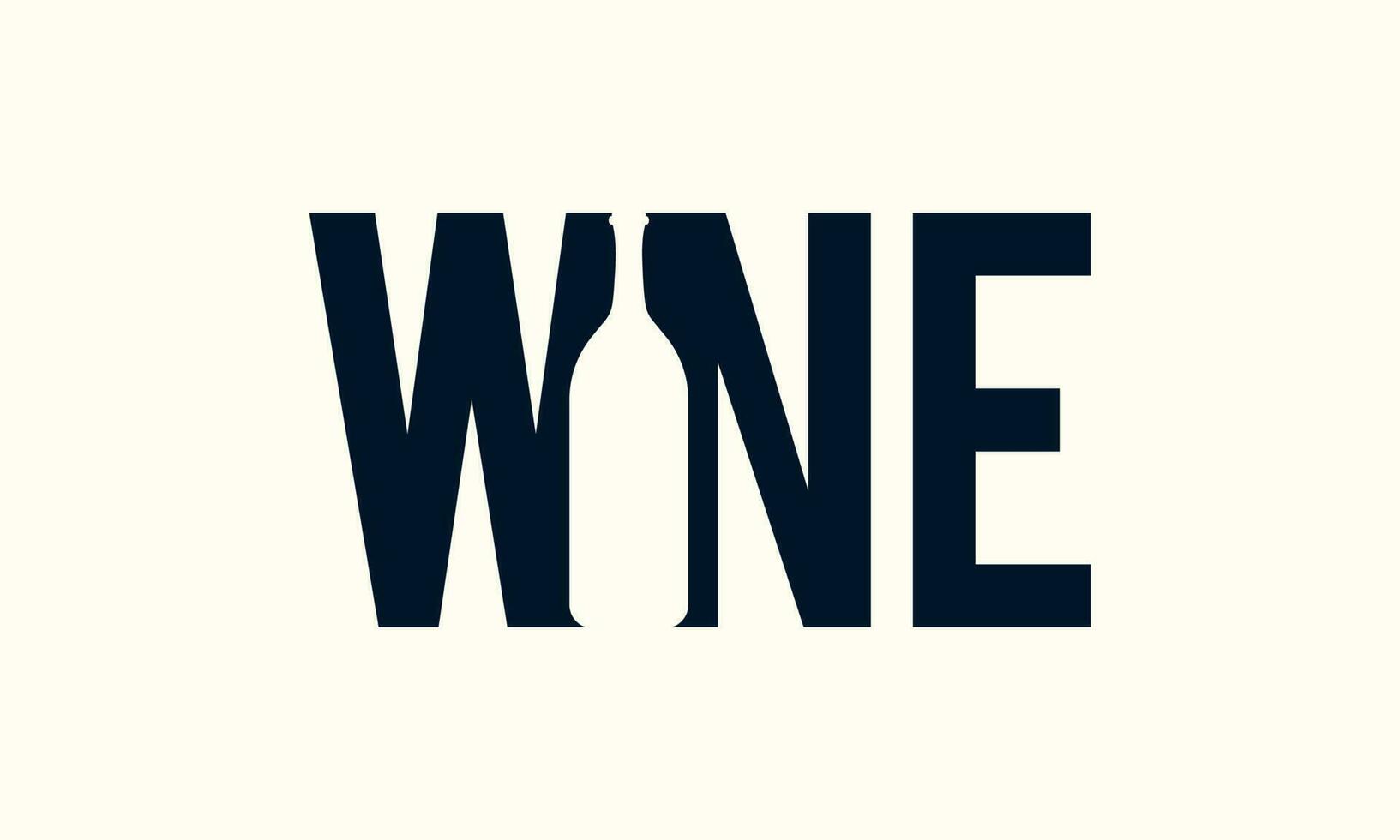 Wine Typography Text Logo Design. Wine Typographic Word Logo Vector Design For Business Company.