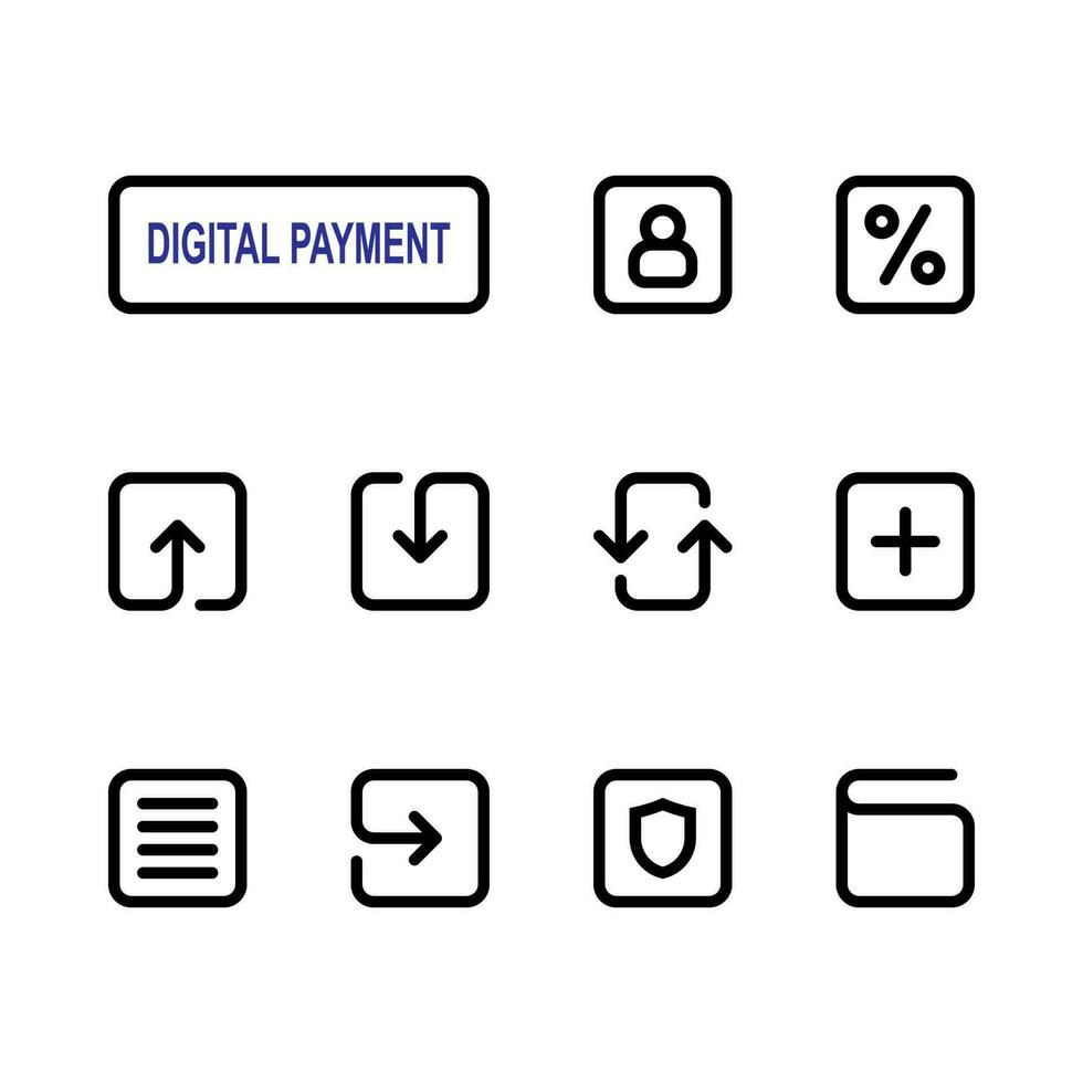 digital payment icon set vector