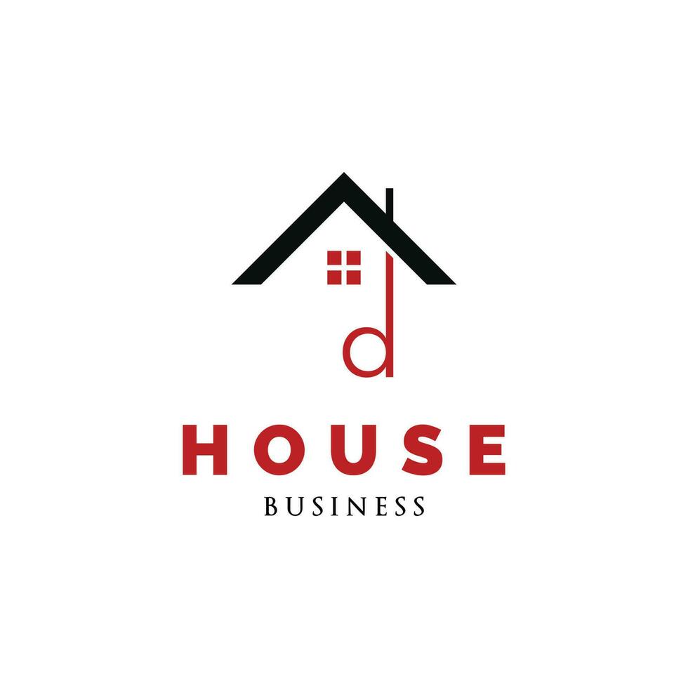 Initial Letter D House Icon Logo Design Template vector