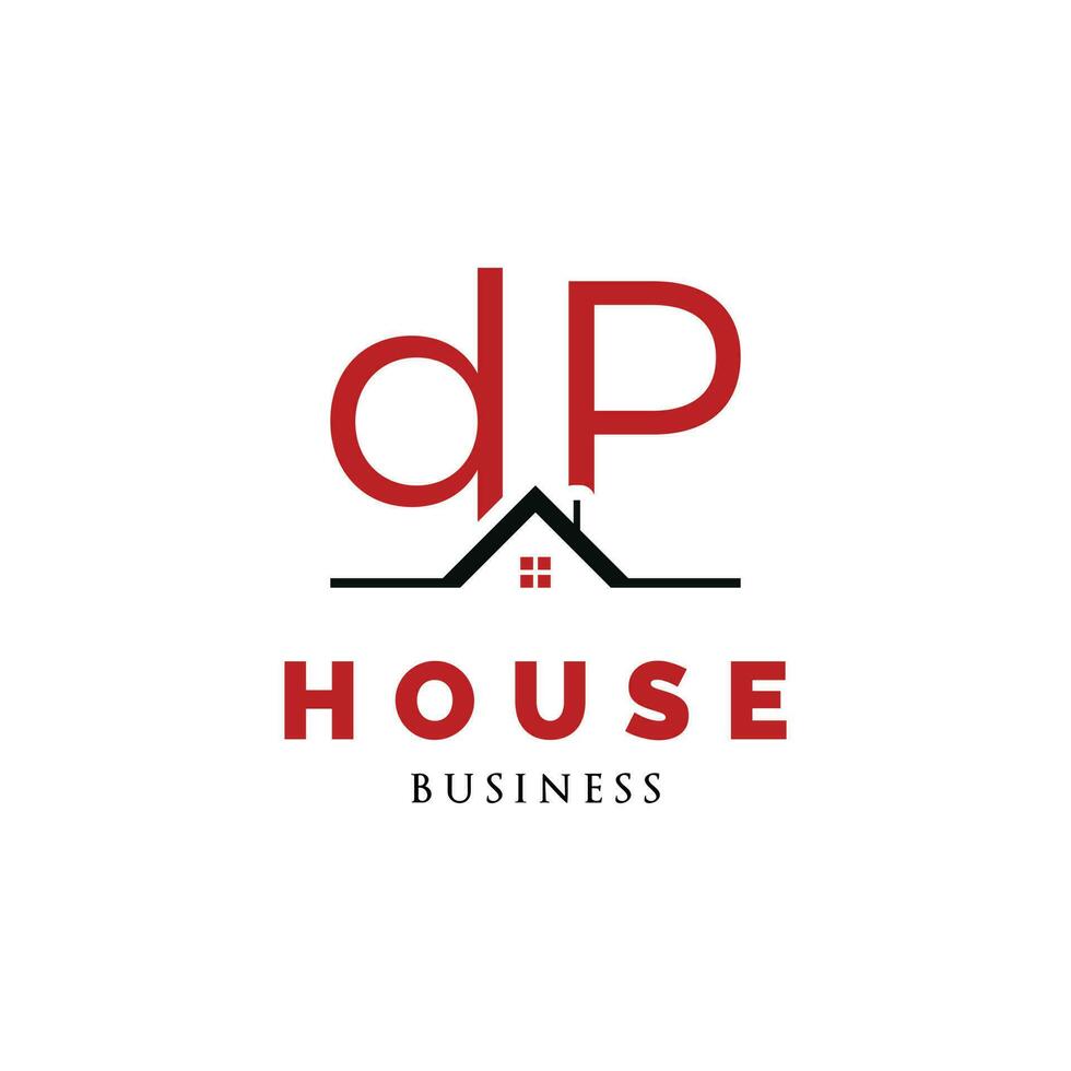 Initial Letter DP House Icon Logo Design Template vector
