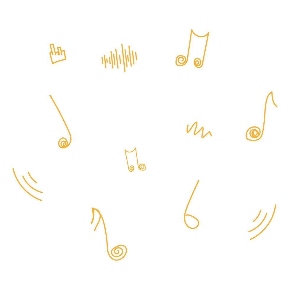 Simple Set of Music Related Vector Line Icons