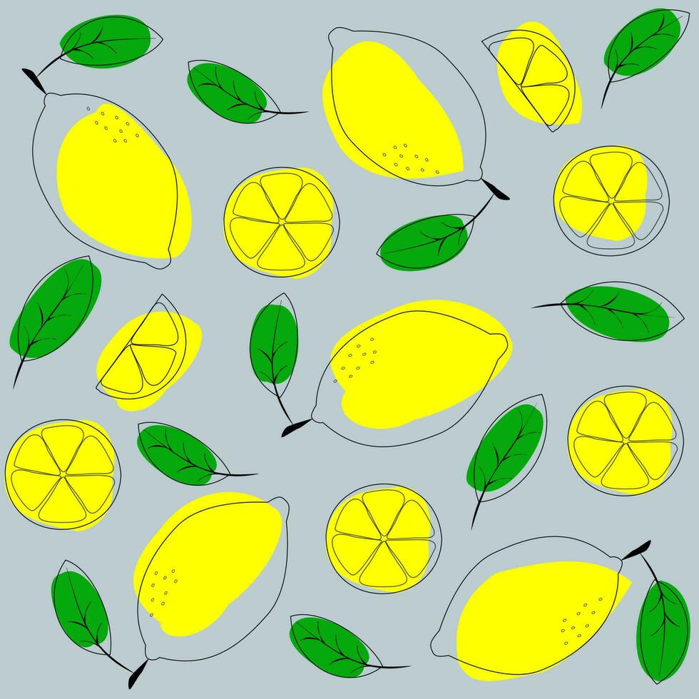 Seamless pattern vector background citrus slice orange, lime, lemon, grapefruit. eps10 vector