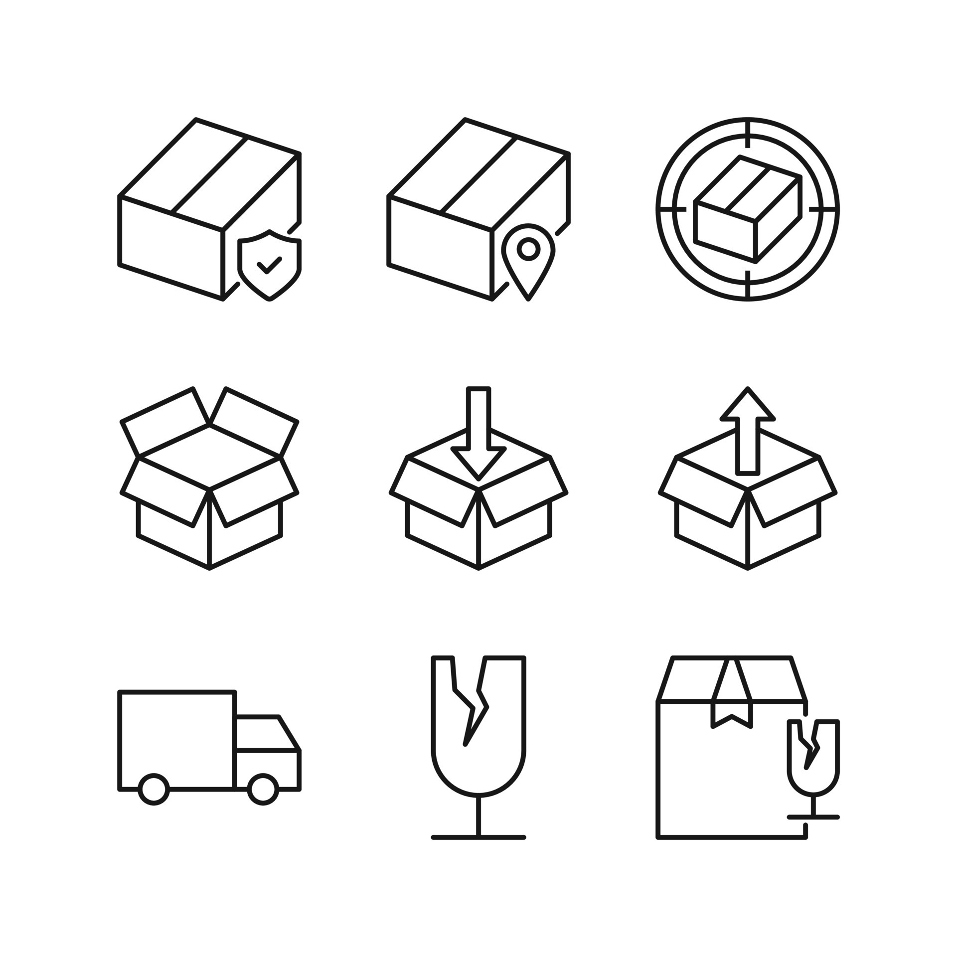 Editable Set Icon of Box Delivery, Vector illustration isolated on