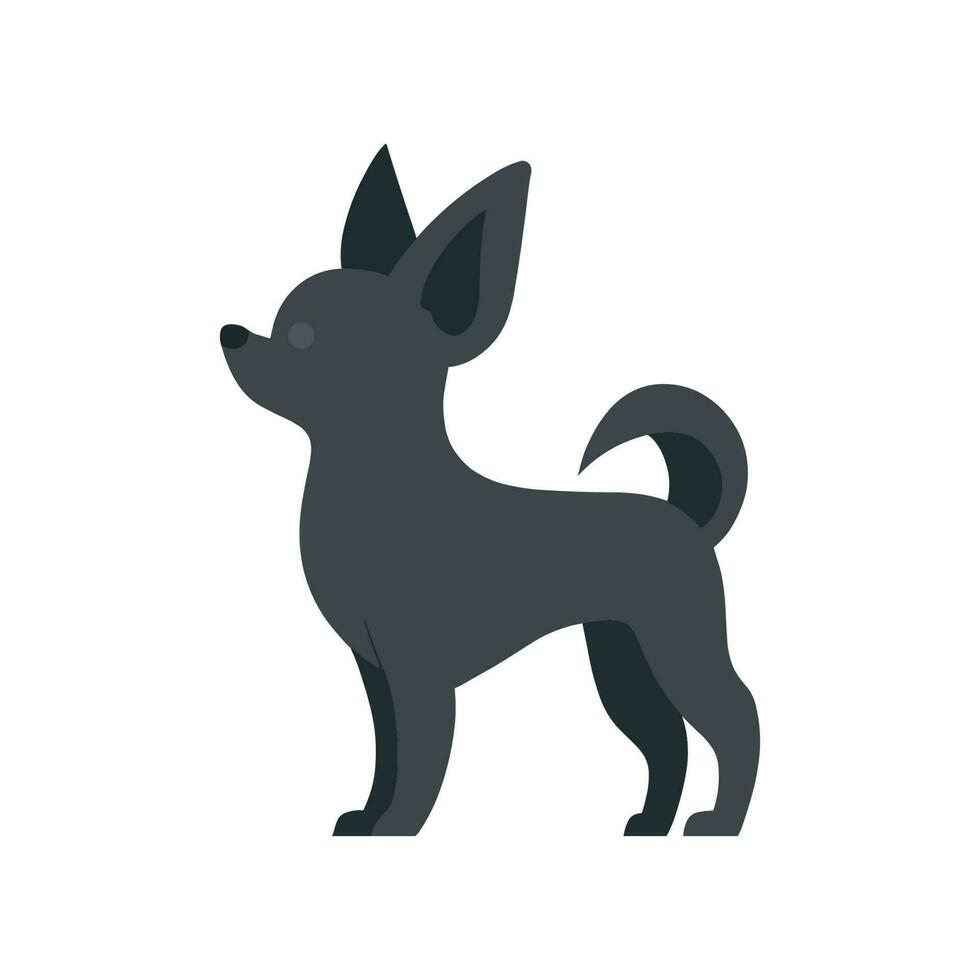 Chihuahua silhouette. Dog icon vector isolated on white background.