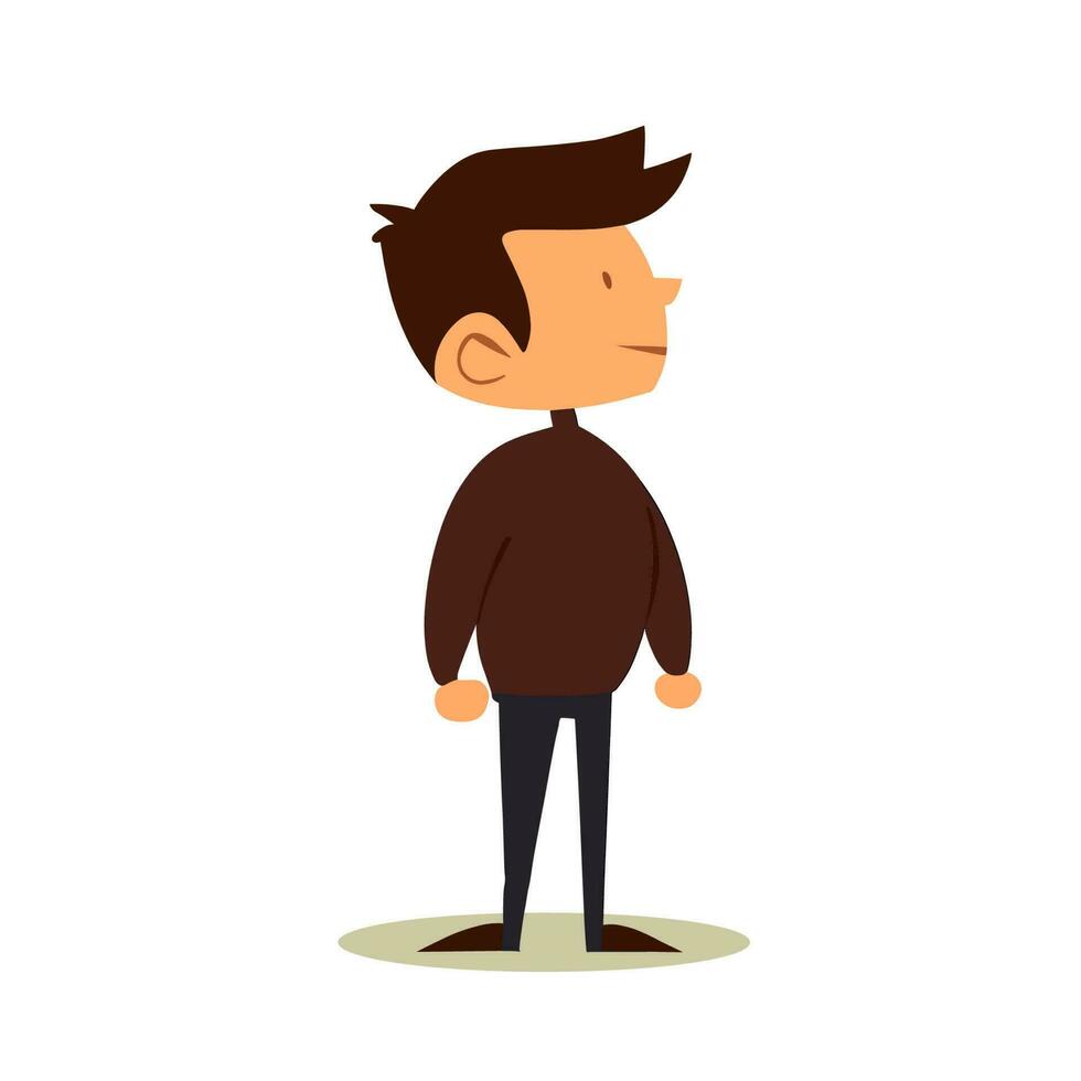 Vector illustration of cartoon man in casual clothes. Male character design.