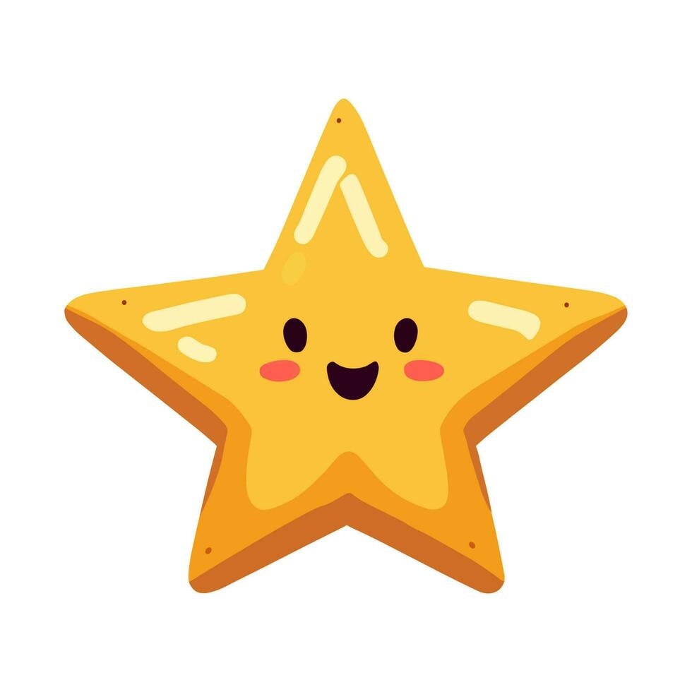 Cartoon star with a smiley face. vector