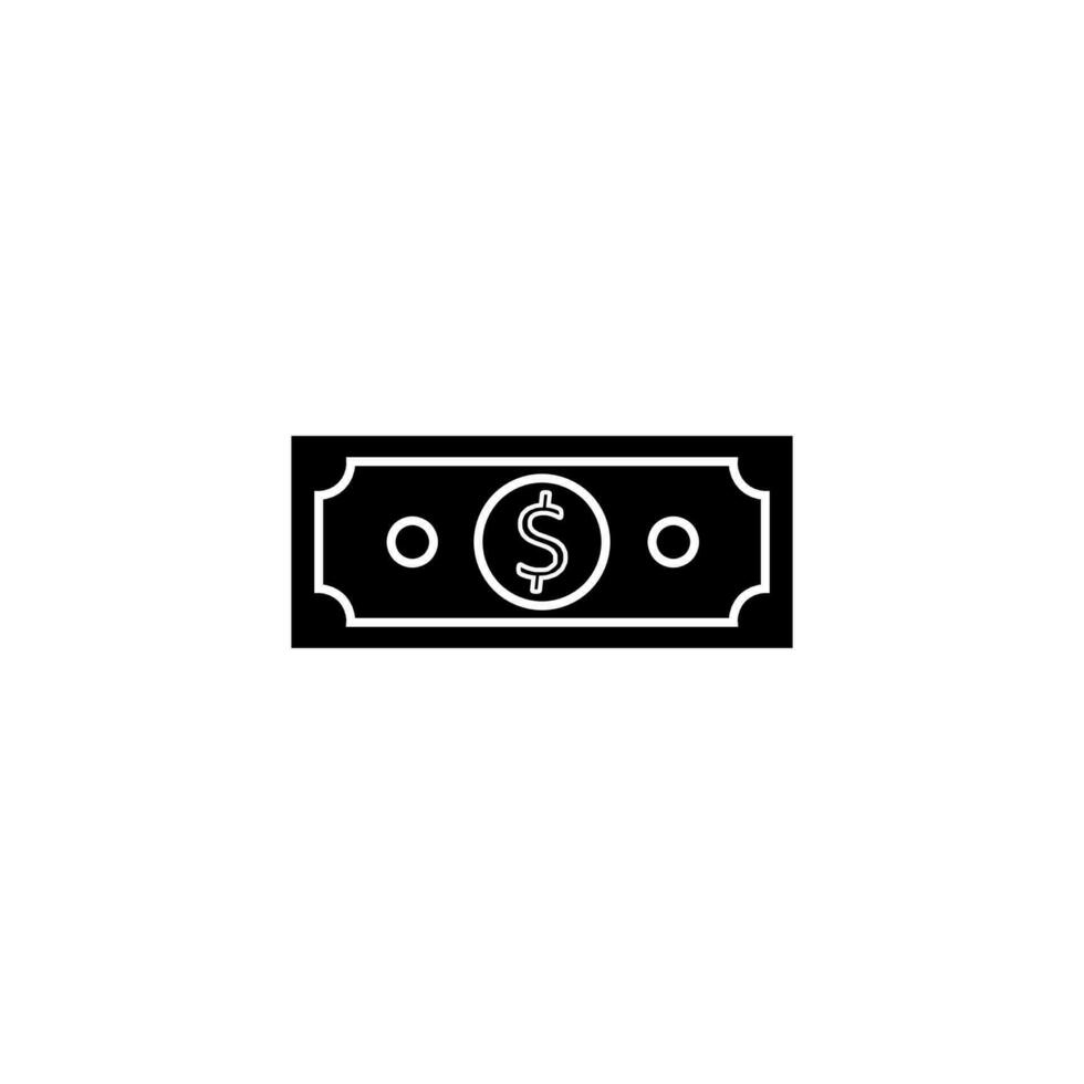 Dollar Money - White Outline icon vector isometric.