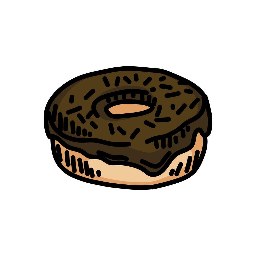 pedazo de rosquilla aislado en blanco antecedentes linda postre vector