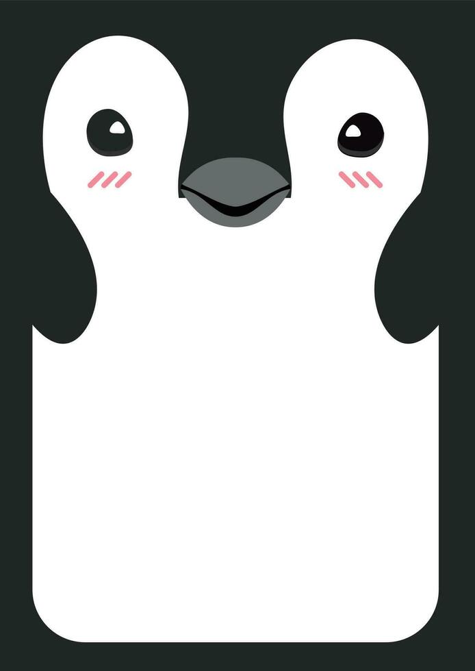 Head Penguin memo greeting card vector