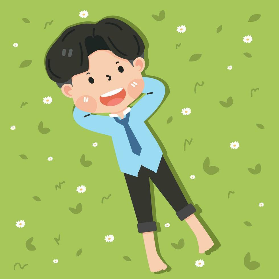 Kid businessman happy on Beach in a top view vector