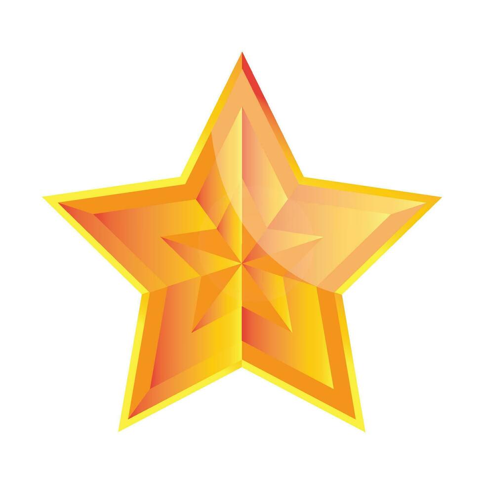 3d golden sparkling star, 3d creative multicolor star, golden gradient star shape vector