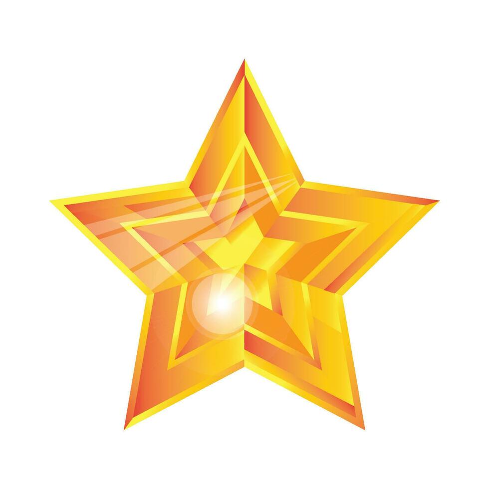 3d golden sparkling star, 3d creative multicolor star, golden gradient star shape vector