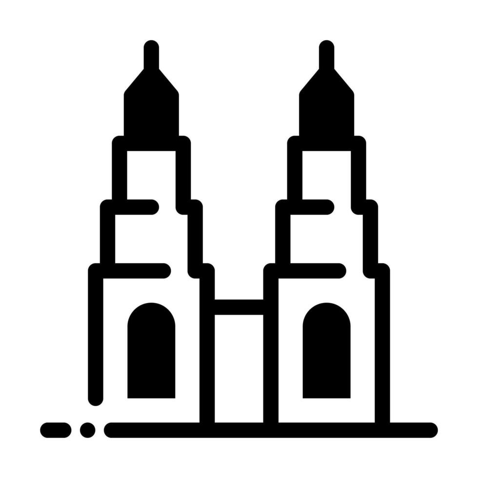 Twin Tower Landmark icon vector