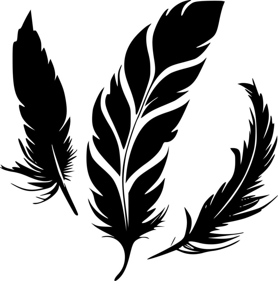 plumas, minimalista y sencillo silueta - vector ilustración